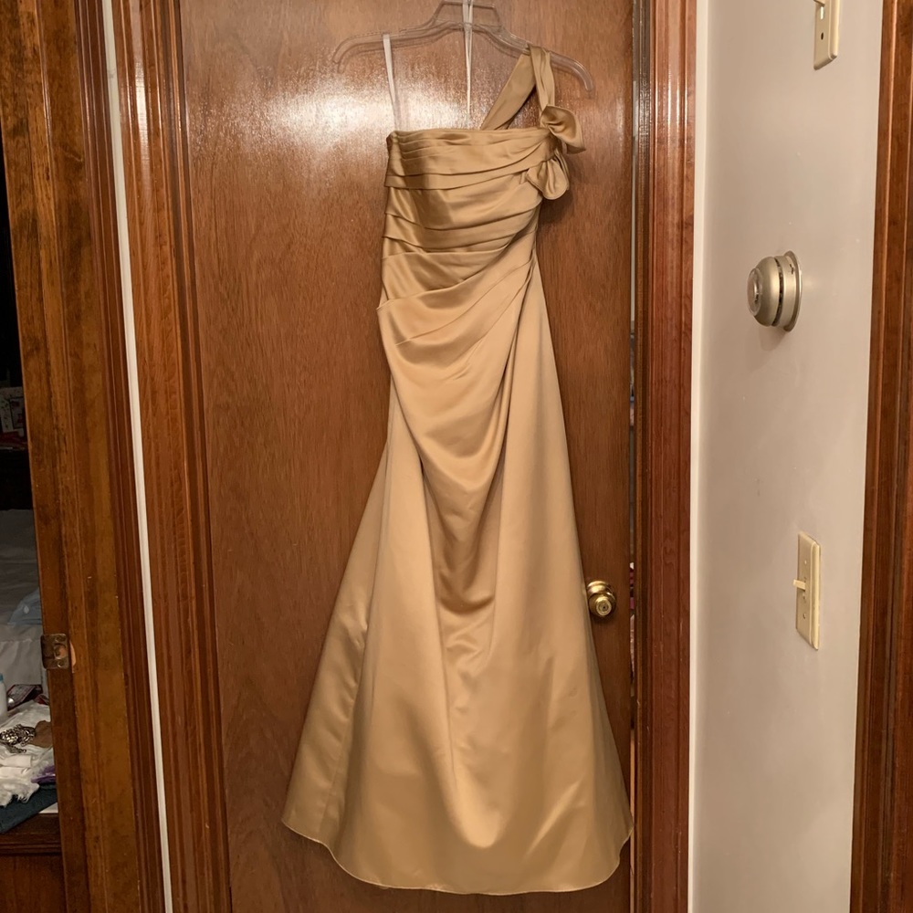 Bridesmaids Gown Gold Satin